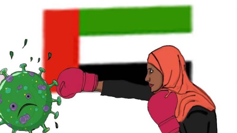 دولة الإمارات نموذج عالمي فاعل في التعامل مع كورونا (كاريكاتير)