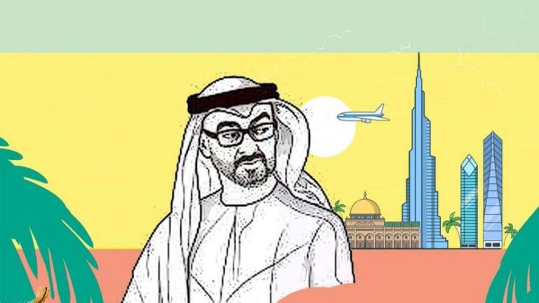 الشيخ محمد بن زايد رجل السلام (كاريكاتير)