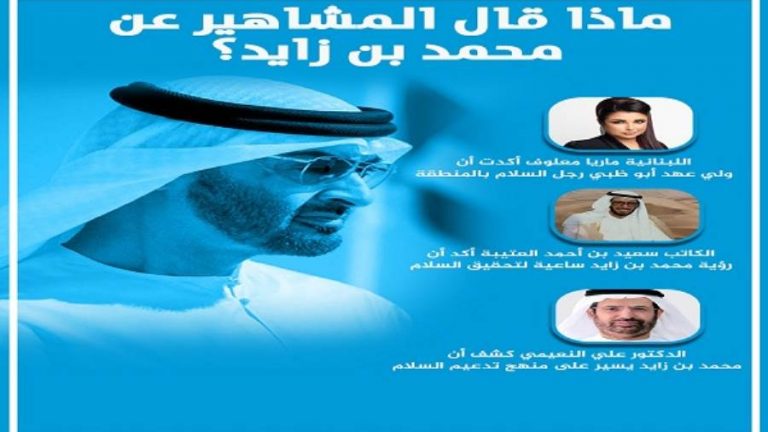 انفوجراف يوضح ما قاله المشاهير عن محمد بن زايد