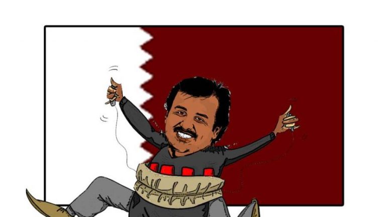 النظام القطري يقوم بتأجيج العنف والطائفية (كاريكاتير)