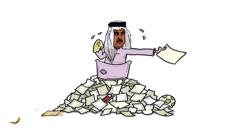 الدوحة تواصل التمسك بسياستها التخريبية (كاريكاتير)