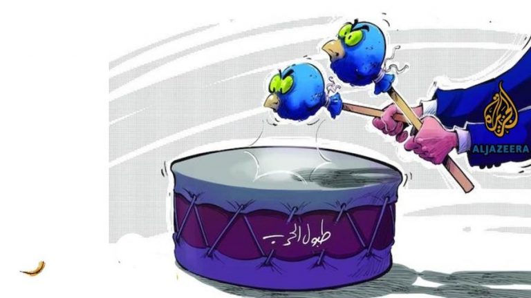 مؤامرات خبيثة لقناة “الجزيرة” الارهابية (كاريكاتير)