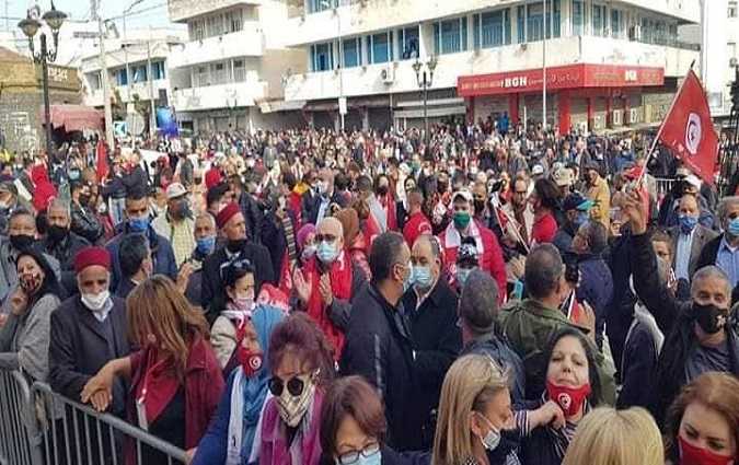 وقفة احتجاجية لأنصار الدستوري الحر بباجة