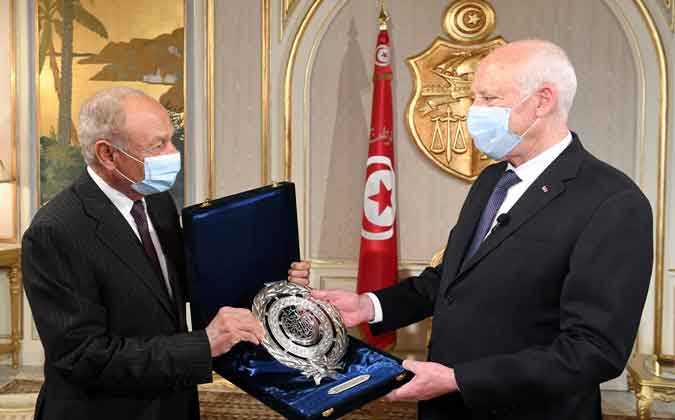 أحمد أبو الغيط الأمين العام لجامعة الدول العربية في ضيافة قيس سعيد