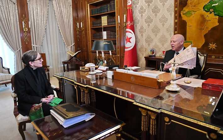 محاربة كل مظاهر الاحتكار والمضاربة محور لقاء قيس سعيد برئيسة الحكومة