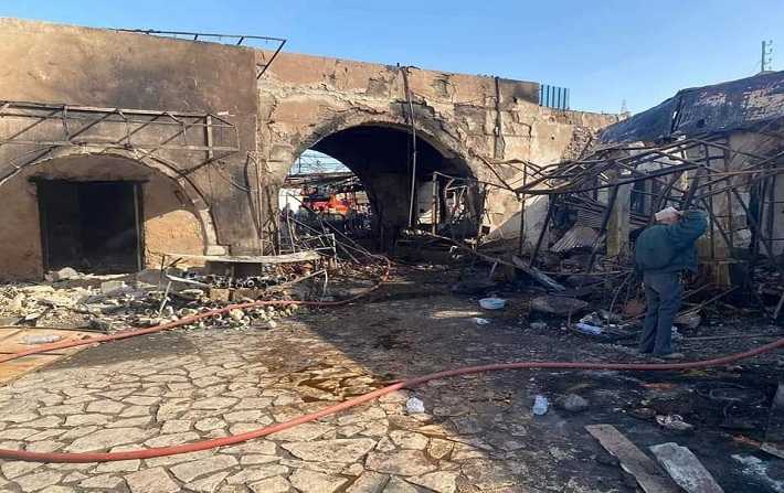 احتراق سوق الحنة بقابس : فتح بحث تحقيقي من أجل اضرام النار عمدا بمحلات مكونة و غير مسكونة